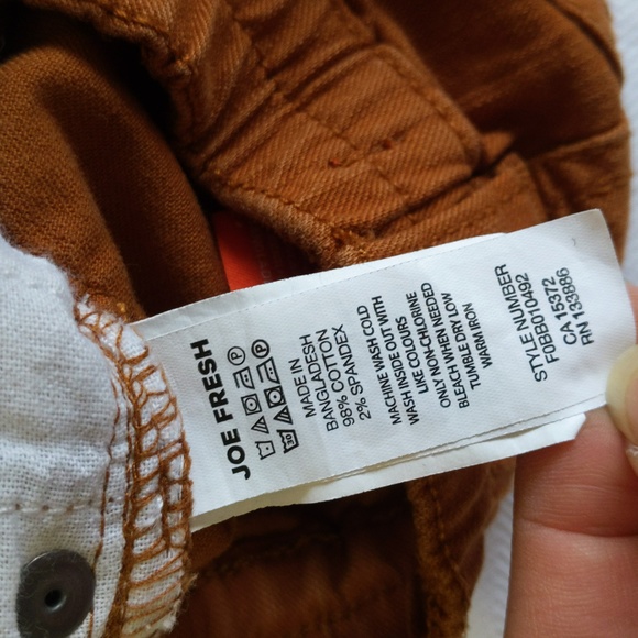 joe fresh cognac brown denim baby jeans 6-12 months unisex gender neutral - Picture 6 of 7